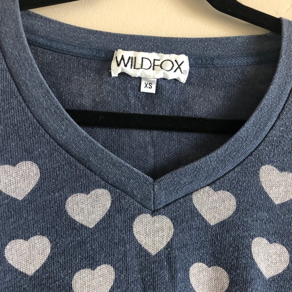 wildfox XS little hearts pullover sweater in navy - Picture 4 of 7